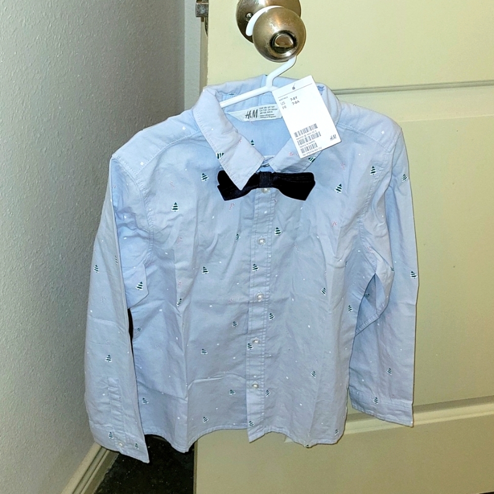 Boys Christmas shirt with bow tie, H&M